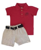Conjunto Bebê Masculino Polo MC + Bermuda Angerô