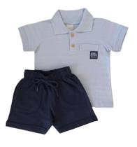 Conjunto Bebê Masculino Polo MC + Bermuda Angerô