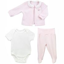 Conjunto Bebê Maternidade 3 Peças Algodão Egípcio Conjunto Bebê Maternidade 3 Peças Algodão Egípcio