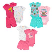 Conjunto Bebe Menina 9 Peças Manga Curta Algodão Conjunto Bebe Menina 9 Peças Manga Curta Algodão