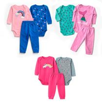 Conjunto Bebe Menina 9 Peças Manga Longa Algodão Conjunto Bebe Menina 9 Peças Manga Longa Algodão