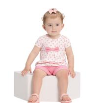 Conjunto Bebê Menina Alakazoo Blusa Aplique Laço e Shorts Ma