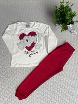 Conjunto Bebê Menina Blusa Cotton E Calça Moletom Cor:Off WhiteTamanho:4 Conjunto Bebê Menina Blusa Cotton E Calça Moletom Cor:Off WhiteTamanho:4