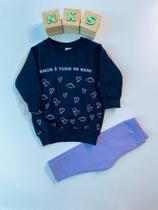 Conjunto Bebê Menina Blusa E Legging Moletom Dino Alenice
