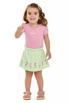 Conjunto Bebê Menina Blusa e Saia Sorvetes Elian Rosa 8