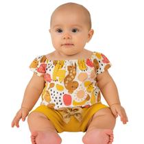 Conjunto Bebê Menina Blusa e Shorts Algodão Kyly