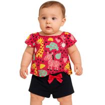 Conjunto Bebê Menina Blusa e Shorts Algodão Kyly
