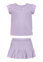 Conjunto Bebê Menina Blusa/Short Saia Lilás Alakazoo