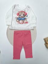 Conjunto Bebê Menina Blusão E Legging Gatinha Brandili