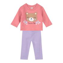 Conjunto Bebê Menina Blusão e Legging Ursinha Brandili