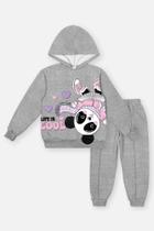Conjunto Bebê Menina Blusão Panda Cool E Calça Mescla Mundo Cinti Conjunto Bebê Menina Blusão Panda Cool E Calça Mescla Mundo Cinti