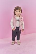 Conjunto Bebê Menina Body, Calça E Colete Em Pelo Rosa Mundo Cinti Conjunto Bebê Menina Body, Calça E Colete Em Pelo Rosa Mundo Cinti