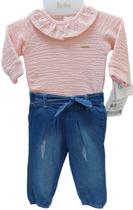 Conjunto Bebê Menina Body + Calça Jeans Verão Paraiso 13872 Conjunto Bebê Menina Body + Calça Jeans Verão Paraiso 13872