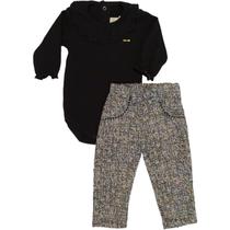 Conjunto Bebê Menina Body Calça Tweed Chique 241631