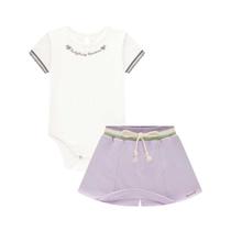 Conjunto Bebê Menina Body Canelado Saia/Shorts Somnii Roxo Conjunto Bebê Menina Body Canelado Saia/Shorts Somnii Roxo