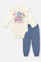 Conjunto Bebê Menina Body Dinossauro E Calça Natural Mundo Cinti Conjunto Bebê Menina Body Dinossauro E Calça Natural Mundo Cinti