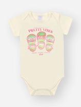 Conjunto Bebê Menina Body e Short Molecotton Off/Rosa Cinti Conjunto Bebê Menina Body e Short Molecotton Off/Rosa Cinti