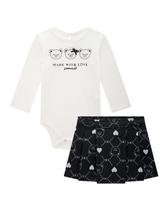 Conjunto Bebê Menina Body Off White/Saia Somnii