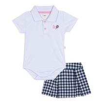 Conjunto Bebê Menina Body/Saia Beach Tennis Nini &amp Bambini