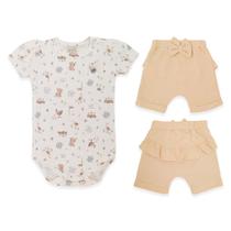 Conjunto Bebê Menina Body/Shorts Fazenda Bichinhos Mini & Co Conjunto Bebê Menina Body/Shorts Fazenda Bichinhos Mini & Co