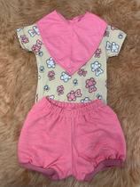 Conjunto bebê menina com babador Conjunto bebê menina com babador