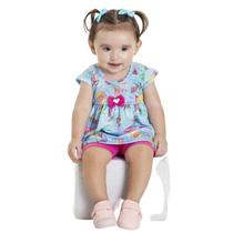 Conjunto bebe menina com bata e bermuda ciclista