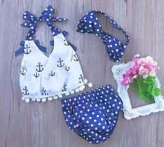 Conjunto Bebe Menina Com Calcinha Rica Tapa Frauda Top Verão Tamanho m
