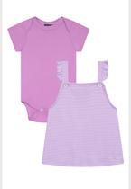 Conjunto Bebê Menina com Salopete Poás e Body Básico Guloseima Conjunto Bebê Menina com Salopete Poás e Body Básico Guloseima