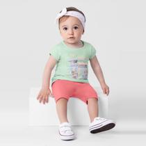 Conjunto bebê menina com shorts ciclista Brandili Baby