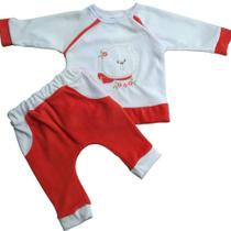 Conjunto Bebê Menina de Plush com Calça Saruel para Inverno