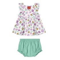 Conjunto Bebê Menina Flores e Ursa 1000634 Kyly