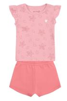 Conjunto bebê menina florido Brandili Baby - G Conjunto bebê menina florido Brandili Baby - G