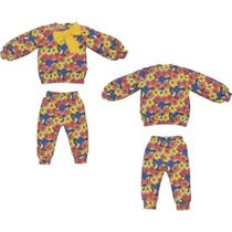 Conjunto Bebê Menina Inverno Amarelo Longo Melinda Floral