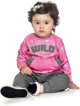 Conjunto Bebê Menina Inverno Casaco Soft Sublimado E Calça Moletom Peluciado 2 Peças- Angerô