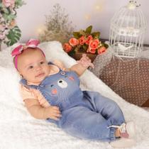 Conjunto bebe menina jardineira jeans Conjunto bebe menina jardineira jeans