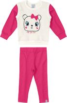 Conjunto Bebê Menina Moletom Bichinhos Off-White 6