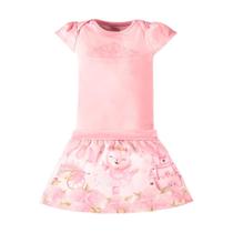 Conjunto bebê menina princesa rosa glinny