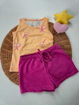 Conjunto Bebê Menina Regata e Short Elian Laranja 1