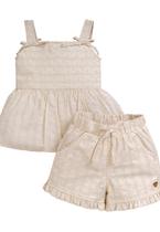 Conjunto Bebê Menina Shorts Areia Anjos Baby
