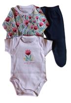 Conjunto Bebê Menina Suedine Estampado e Suedine Liso Tulipas Conjunto Bebê Menina Suedine Estampado e Suedine Liso Tulipas