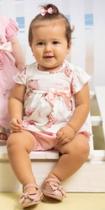 Conjunto Bebê Menina Suedine Estampado Verão Lessakids B9087 Conjunto Bebê Menina Suedine Estampado Verão Lessakids B9087