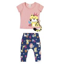 Conjunto Bebê Menina Tigrinha Rosa Elian