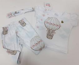 Conjunto Bebê Menina Verão Blusa Calça Faixa D+ Baby 60020