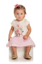 Conjunto Bebê Menina Verão Rosas, 2 peças - Quebra cabeça Conjunto Bebê Menina Verão Rosas, 2 peças - Quebra cabeça