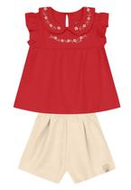 Conjunto Bebê Menina Vermelho Brandili