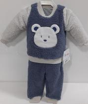 Conjunto Bebe Menino 2 Pçs Inverno Pelo Paraiso Luxo 11808 Conjunto Bebe Menino 2 Pçs Inverno Pelo Paraiso Luxo 11808