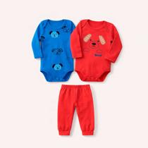 Conjunto Bebe Menino 3 Peças Manga Longa Algodão Conjunto Bebe Menino 3 Peças Manga Longa Algodão