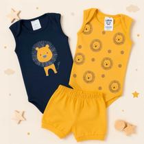 Conjunto Bebe Menino 3 Peças Regata Algodão Infantil Conjunto Bebe Menino 3 Peças Regata Algodão Infantil