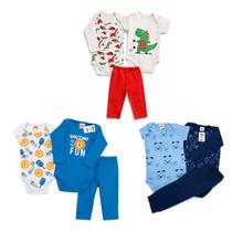Conjunto Bebe Menino 9 Peças Misto Algodão Infantil Conjunto Bebe Menino 9 Peças Misto Algodão Infantil