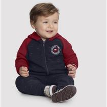 Conjunto Bebê Menino Alakazoo Moletom Flamê Jet Moletom New Wave Vermelho/Marinho